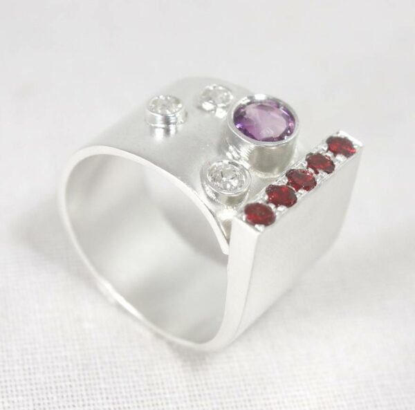 bague en argent massif contemporaine bijoutier createur lyon