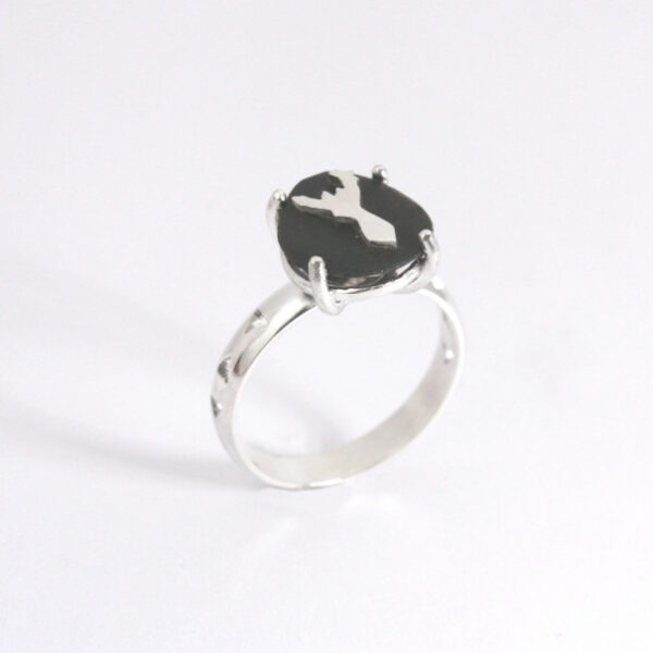 bague piece unique motif cerf