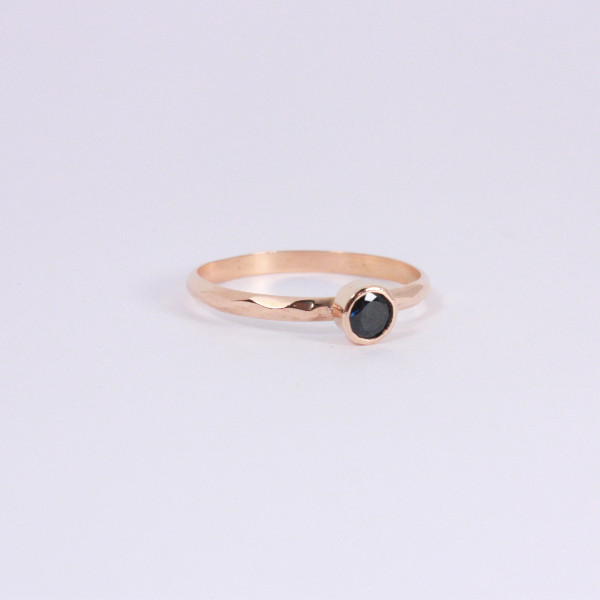bague facetté or rose saphir bijou artisanal lyon
