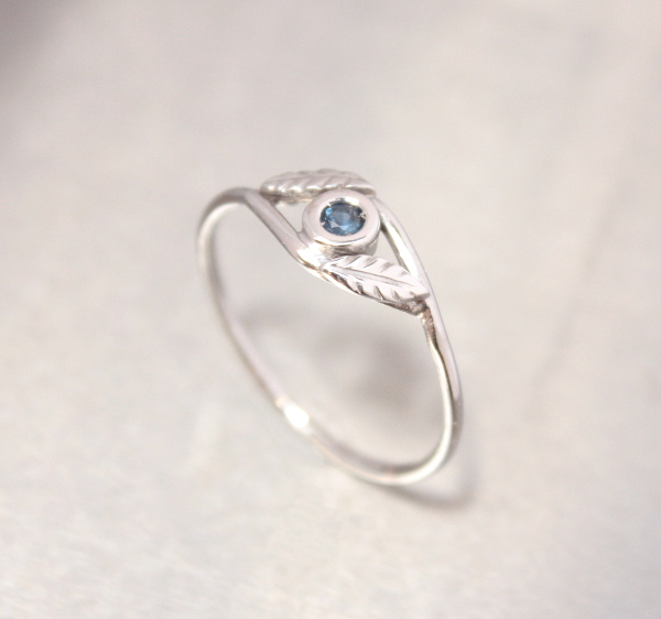 saphir d'auvergne bague florale bijoutier artisan lyon