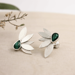 Collection Botanica insolite : Boucles d'oreilles Malachites